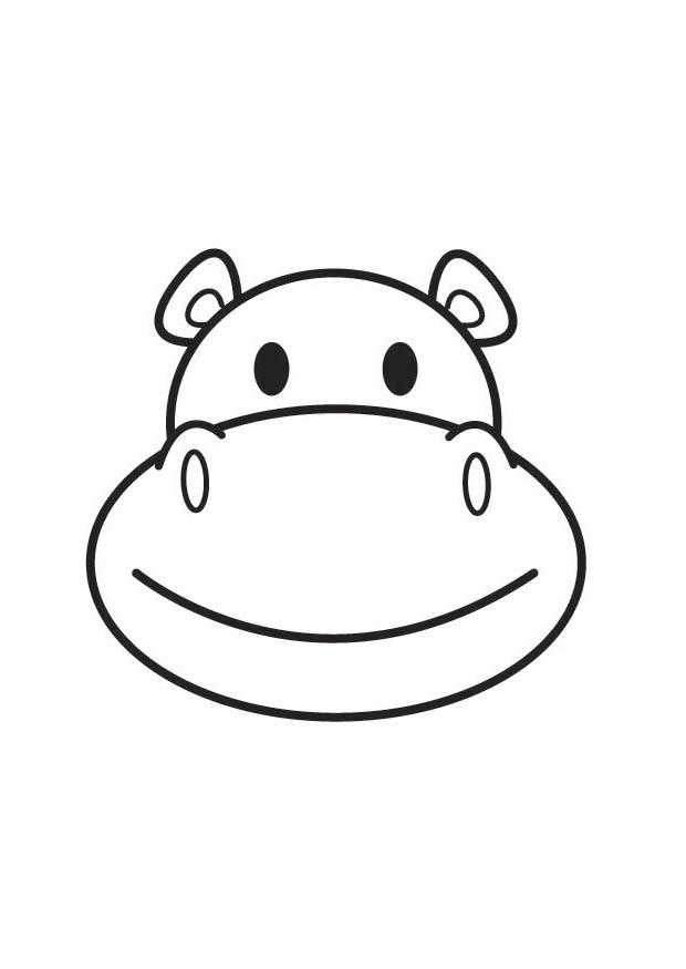 cabeA§a de hipopA³tamo Página para colorir cabeA§a de hipopA³tamo