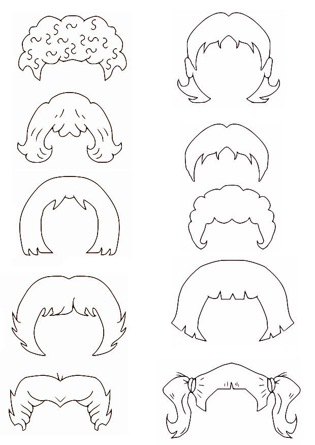 cabelo Página para colorir cabelo