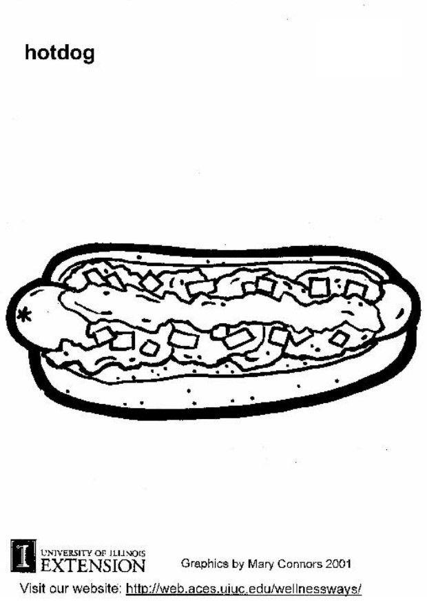 cachorro quente Página para colorir cachorro quente