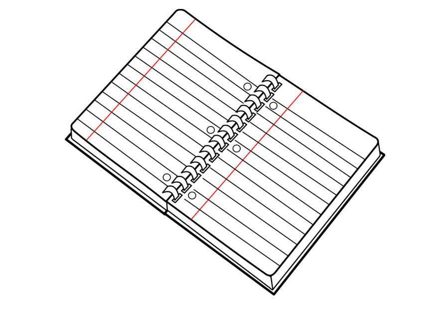 caderno Página para colorir caderno