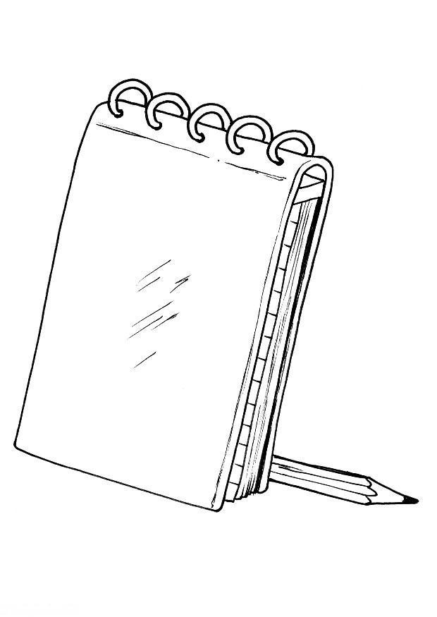 caderno de notas Página para colorir caderno de notas