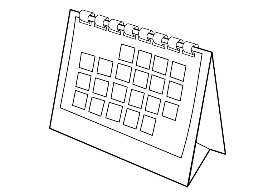 calendA¡rio Página para colorir calendA¡rio