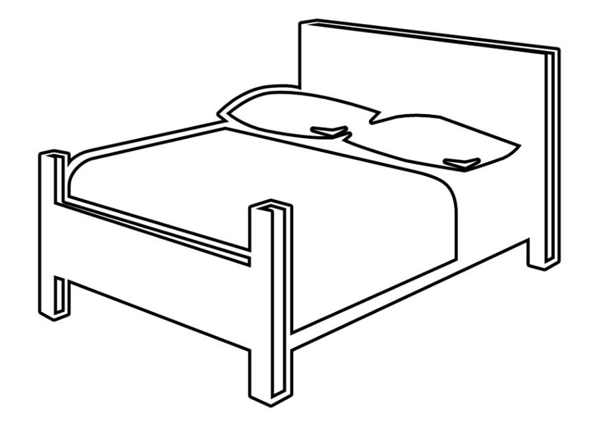 cama Página para colorir cama