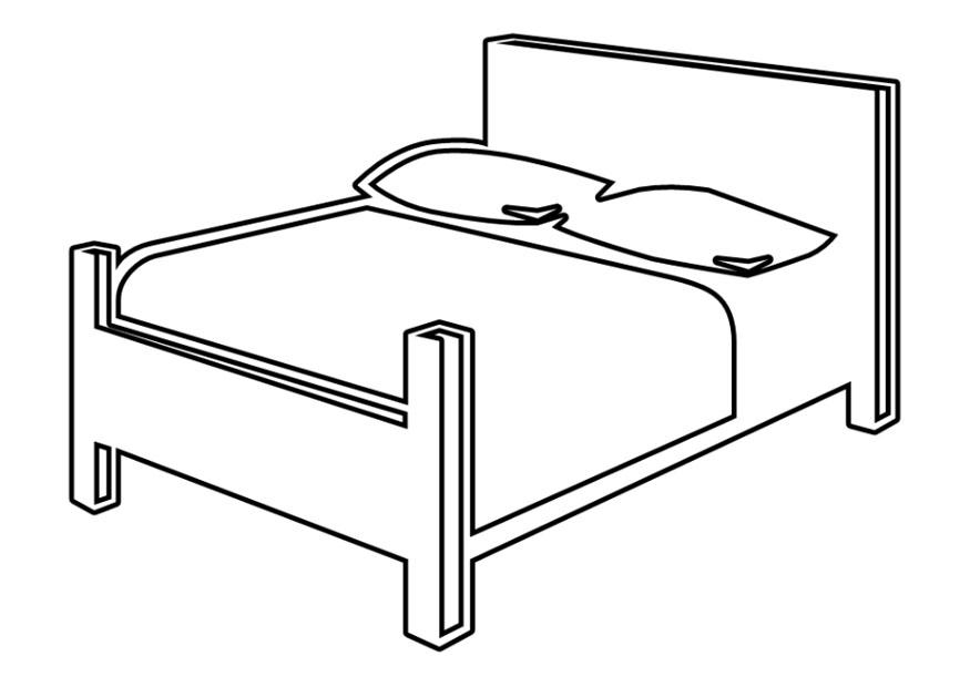 cama de casal Página para colorir cama de casal