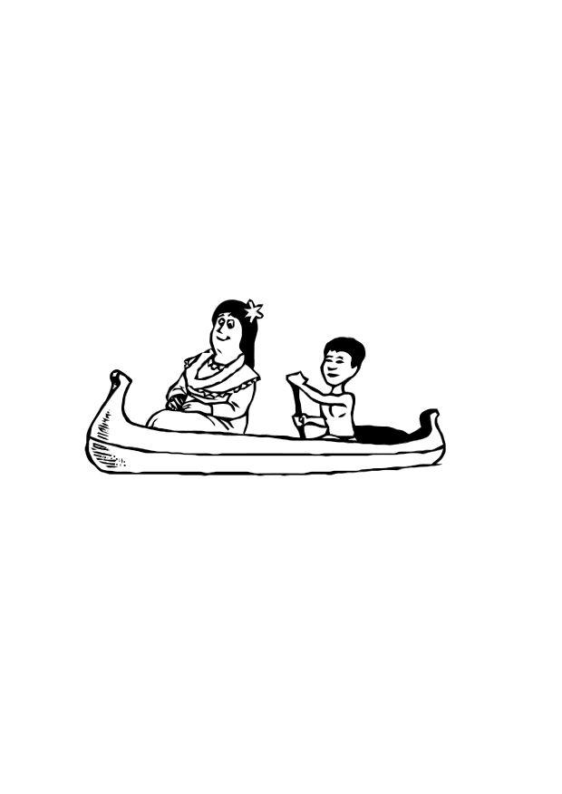 canoa Página para colorir canoa