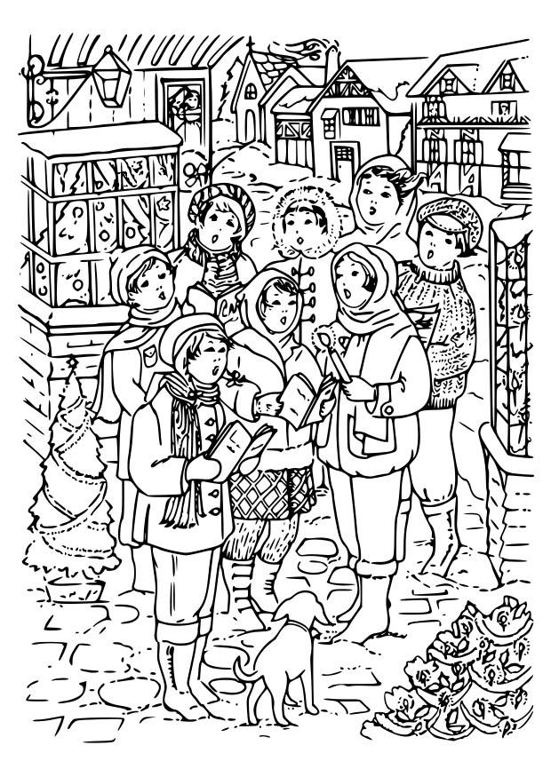 cantando canA§Aµes de natal Página para colorir cantando canA§Aµes de natal