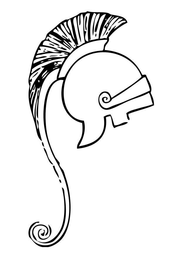 capacete grego Página para colorir capacete grego