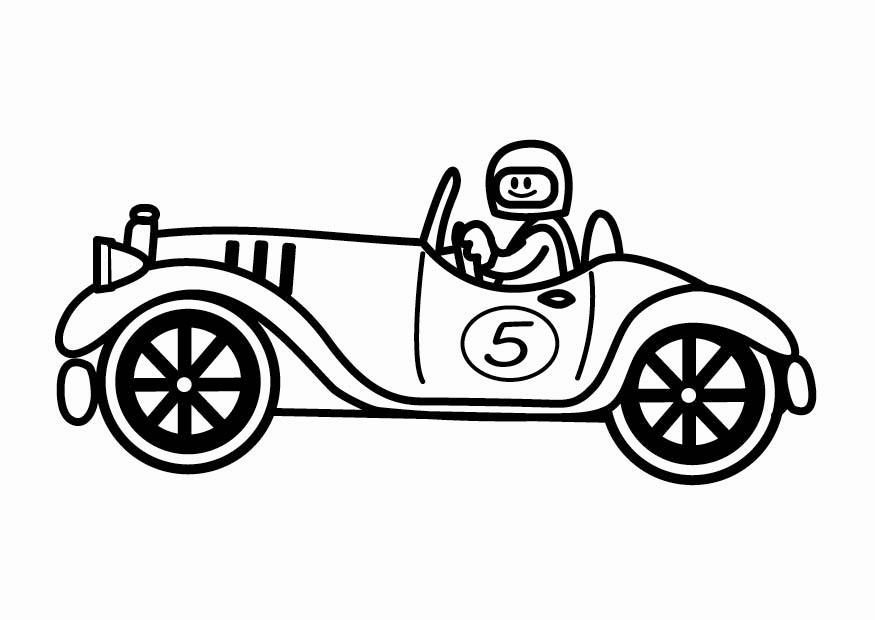 carro de corrida antigo Página para colorir carro de corrida antigo