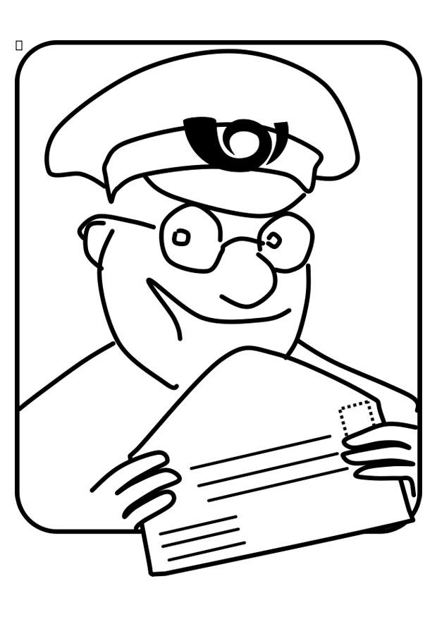 carteiro Página para colorir carteiro