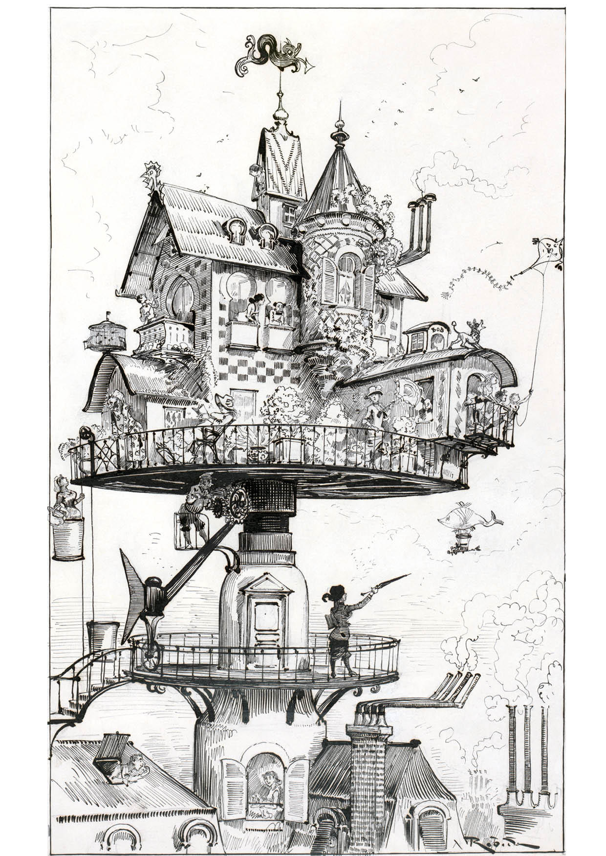casa do futuro - 1883 Página para colorir casa do futuro - 1883