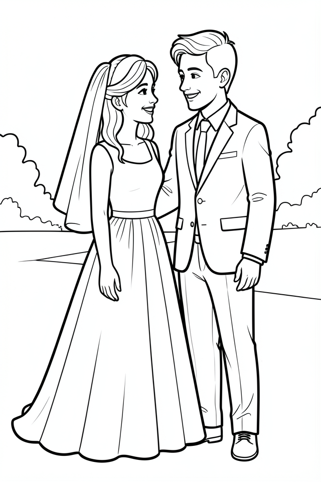 casamento Página para colorir casamento