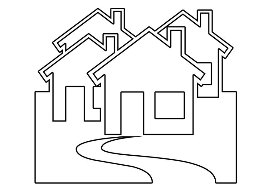 casas Página para colorir casas