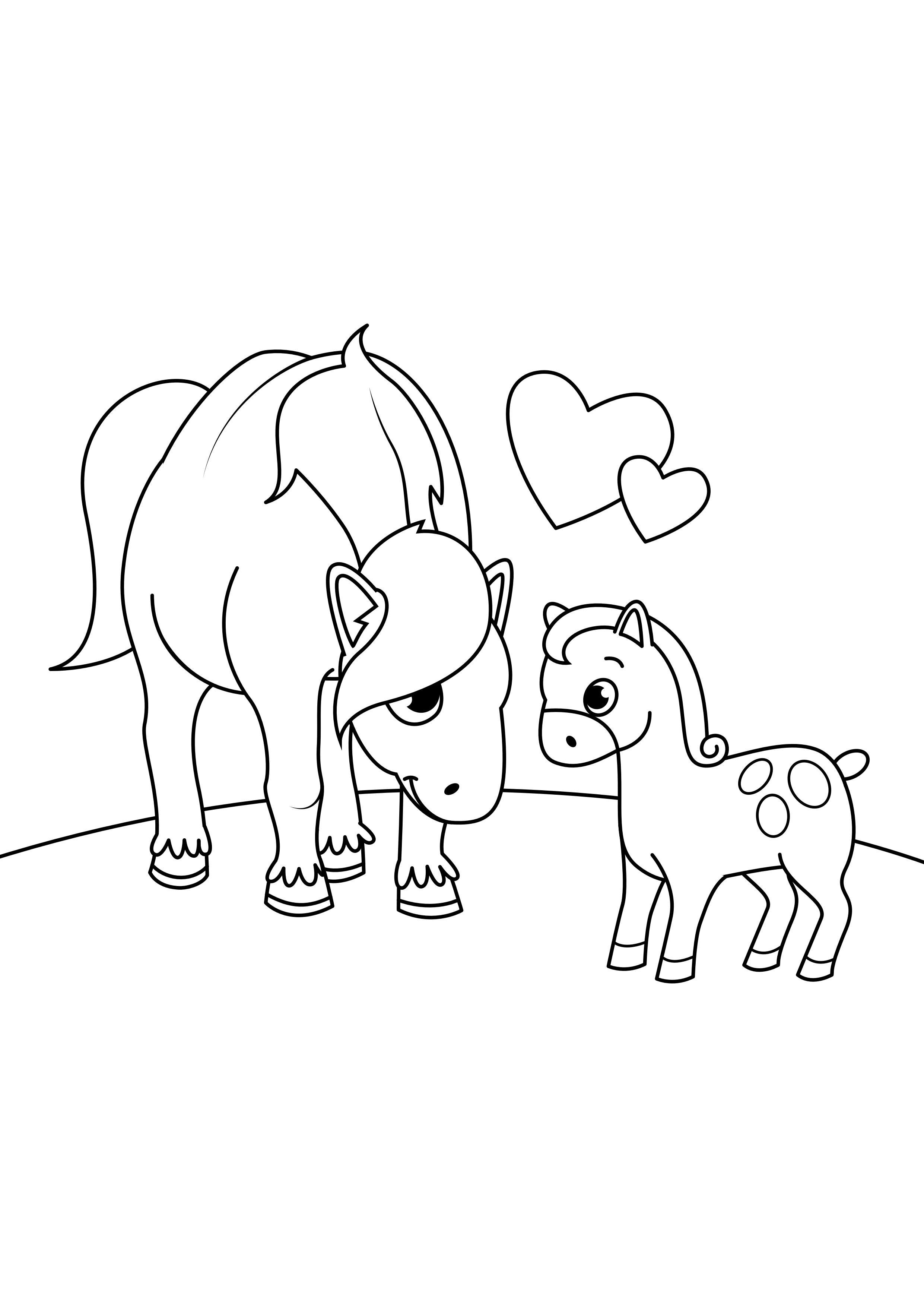 cavalo com potro Página para colorir cavalo com potro
