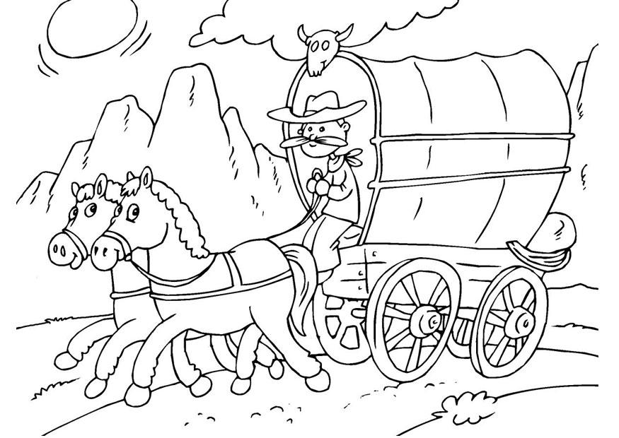 cavalo e carroA§a Página para colorir cavalo e carroA§a