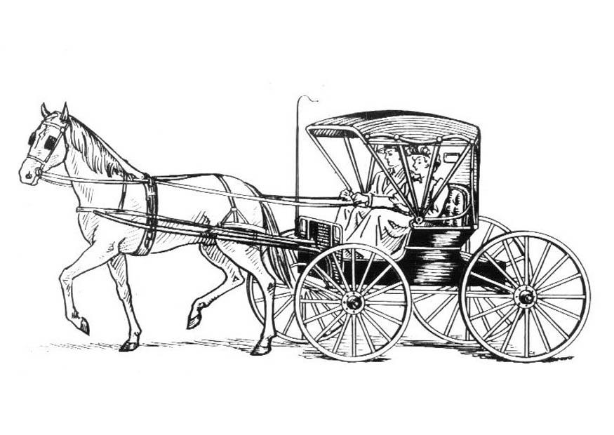 cavalo e carruagem Página para colorir cavalo e carruagem