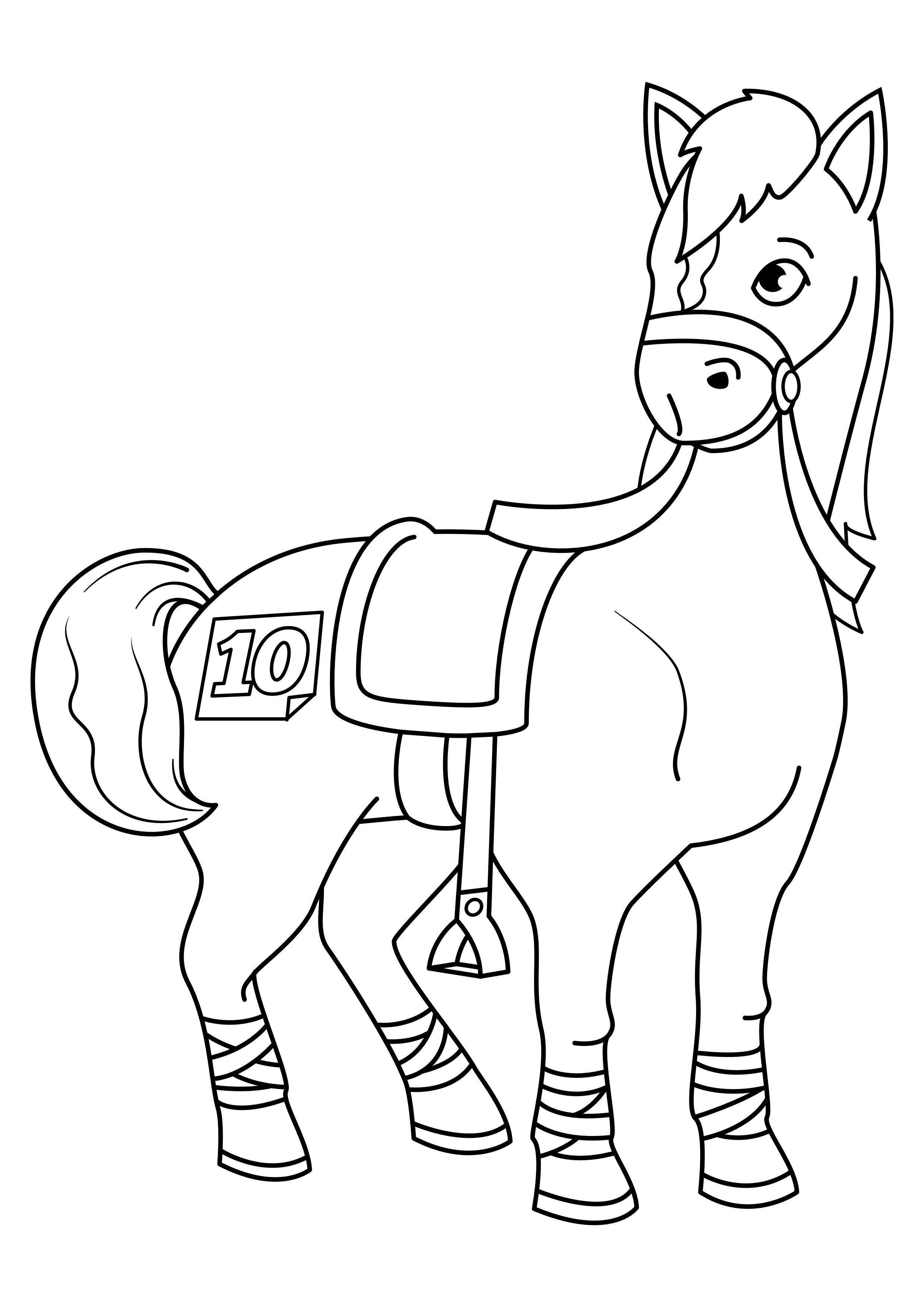 cavalo em competiA§A£o Página para colorir cavalo em competiA§A£o