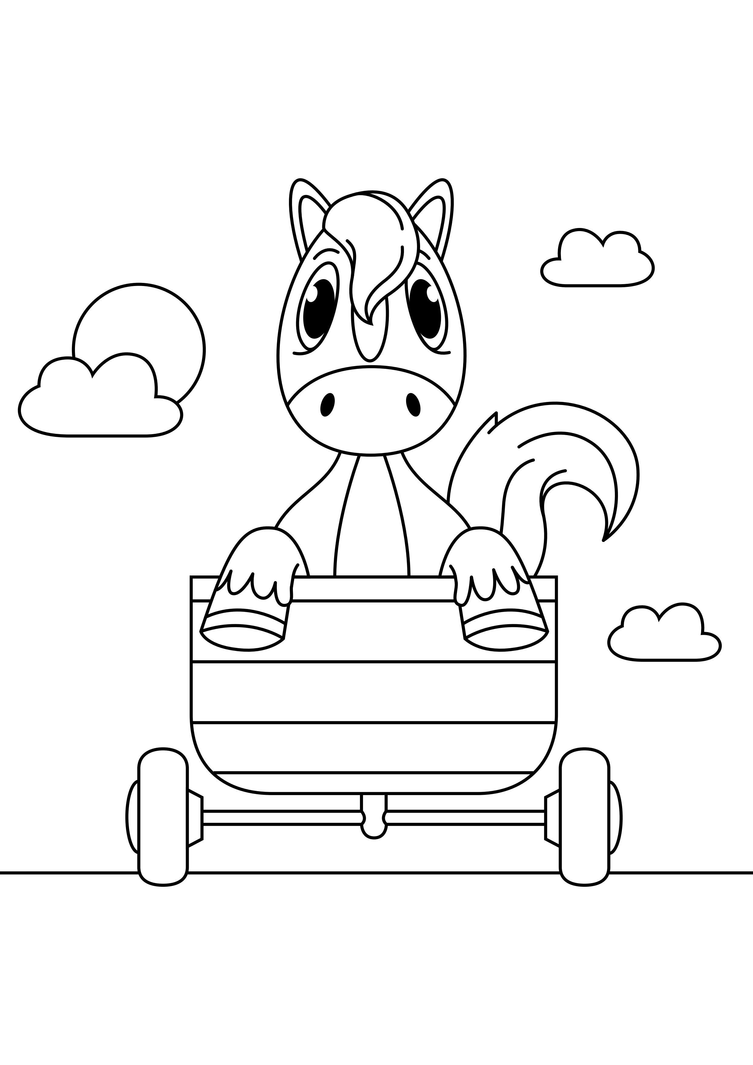 cavalo na carroA§a Página para colorir cavalo na carroA§a