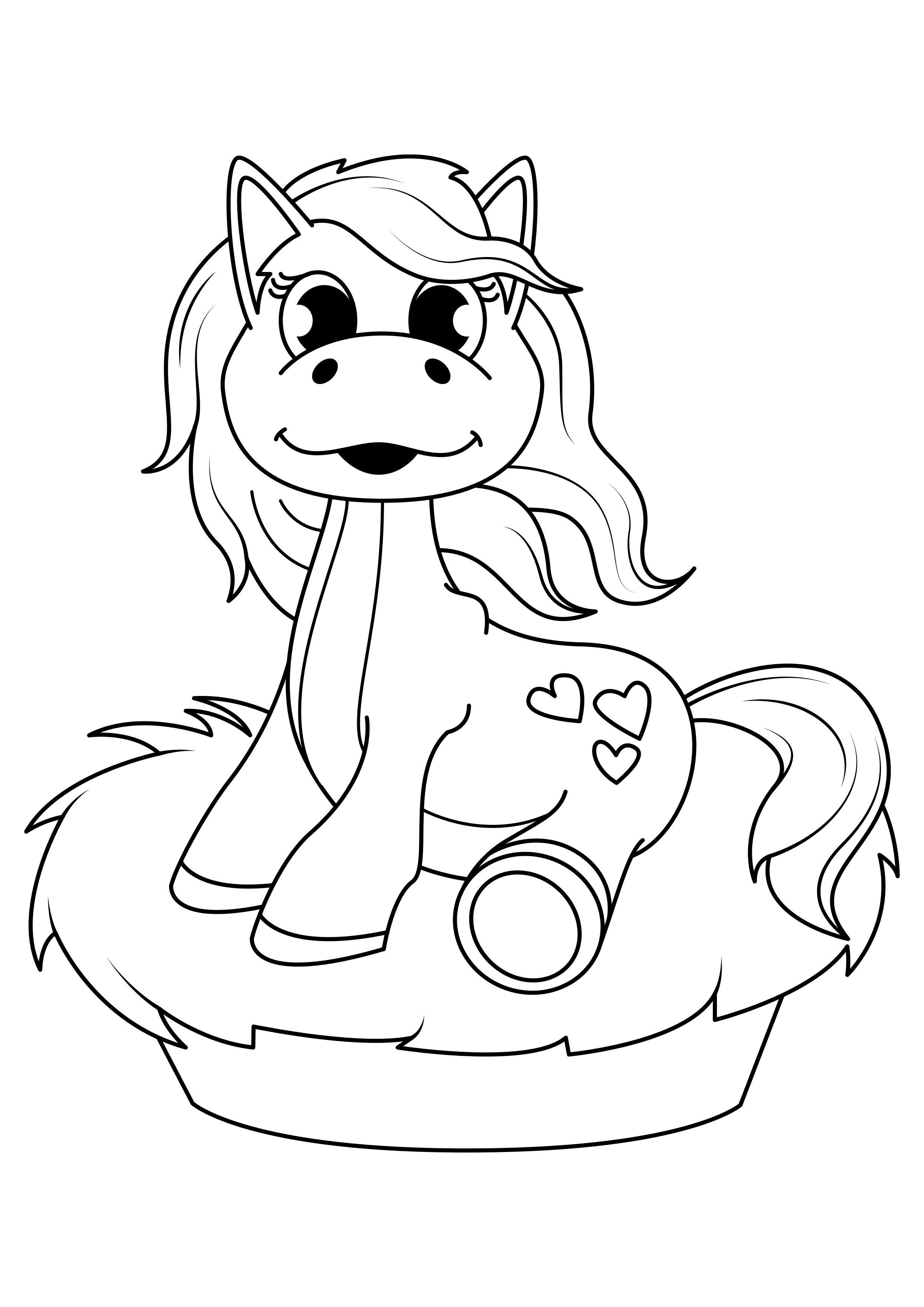 cavalo na cesta Página para colorir cavalo na cesta