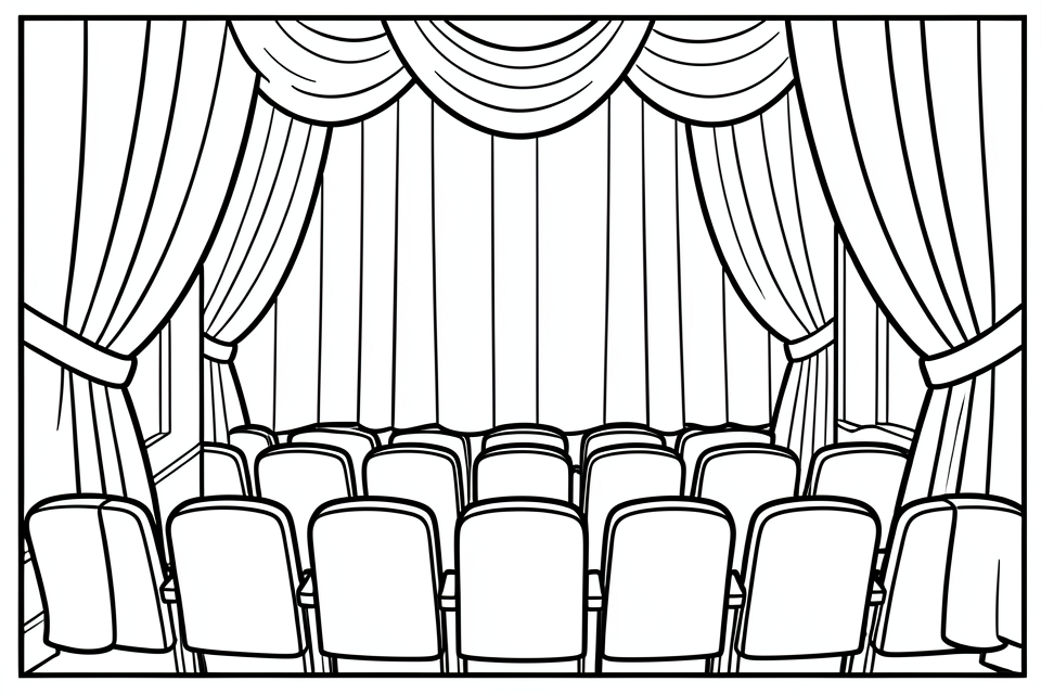 cenA¡rio de teatro Página para colorir cenA¡rio de teatro