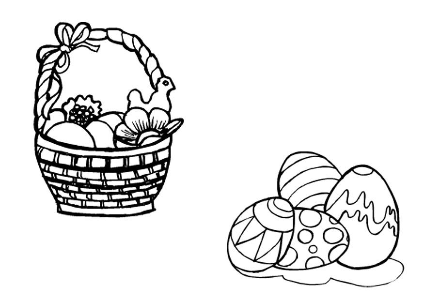 cesta e ovos de pA¡scoa Página para colorir cesta e ovos de pA¡scoa