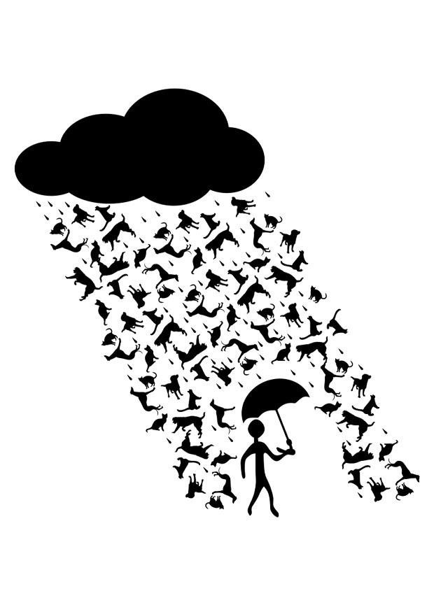 chove a cA¢ntaros Página para colorir chove a cA¢ntaros