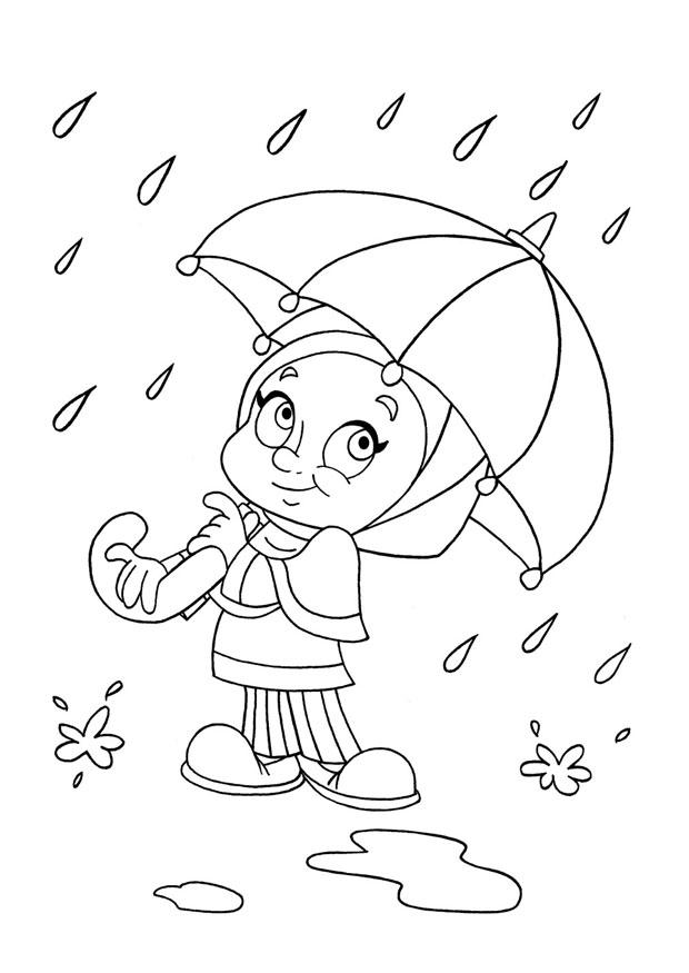chuva Página para colorir chuva