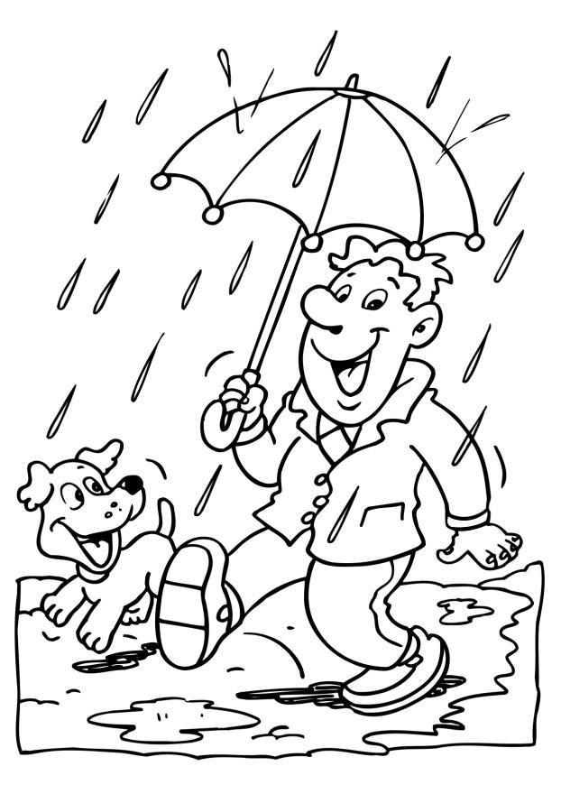 chuva Página para colorir chuva