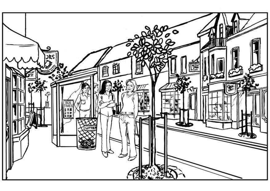 cidade Página para colorir cidade