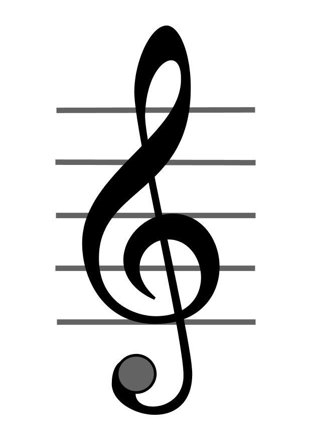 clave musical Página para colorir clave musical