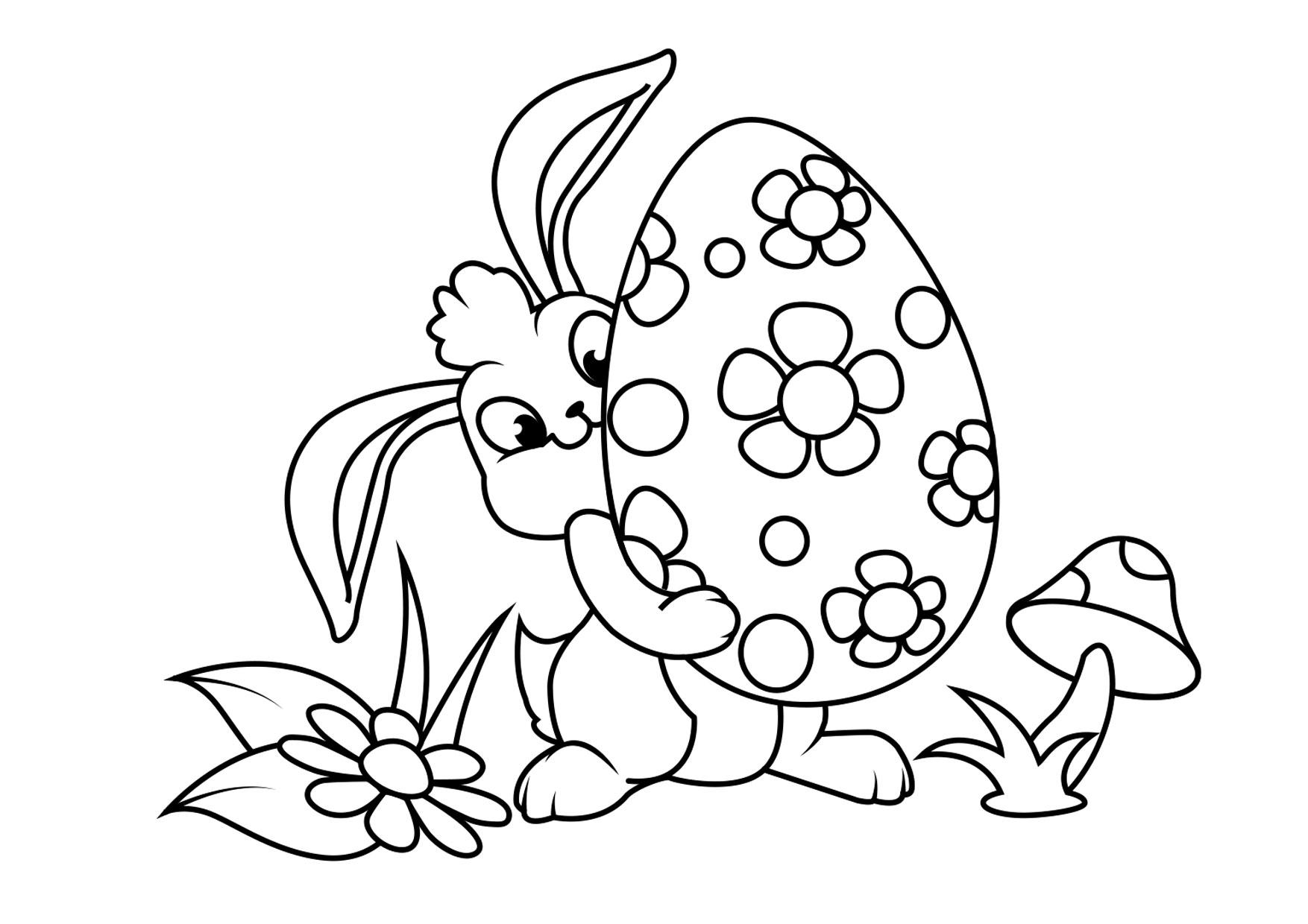 coelhinho da pA¡scoa com ovo de pA¡scoa Página para colorir coelhinho da pA¡scoa com ovo de pA¡scoa