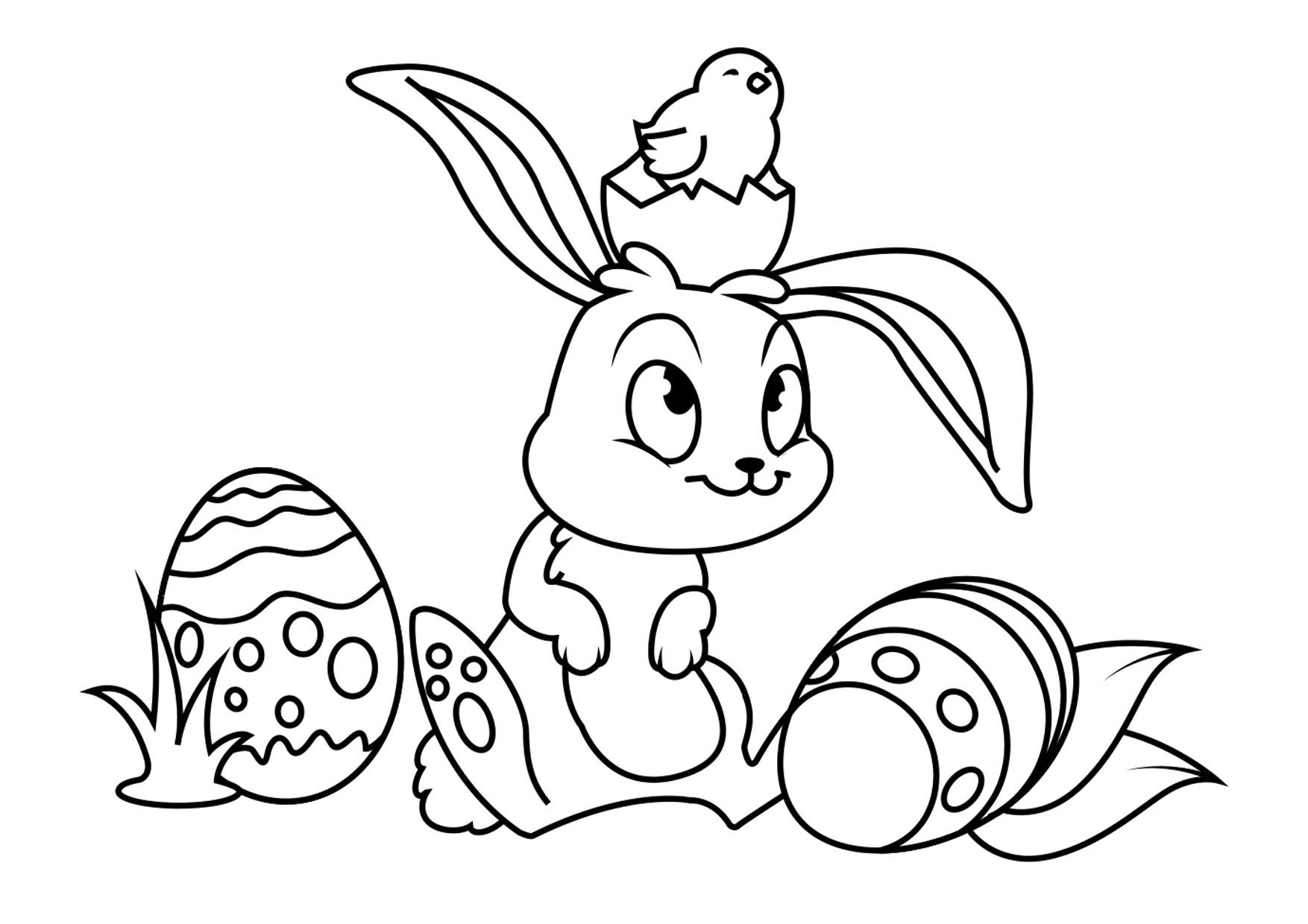 coelhinho da pA¡scoa com pintinho da pA¡scoa Página para colorir coelhinho da pA¡scoa com pintinho da pA¡scoa