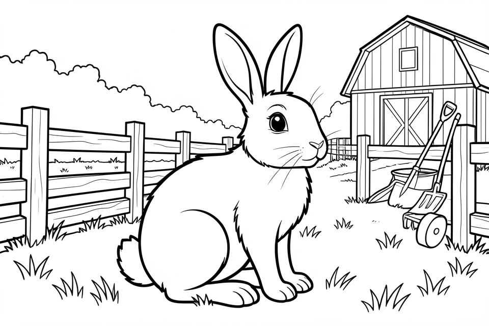 coelho na fazenda Página para colorir coelho na fazenda