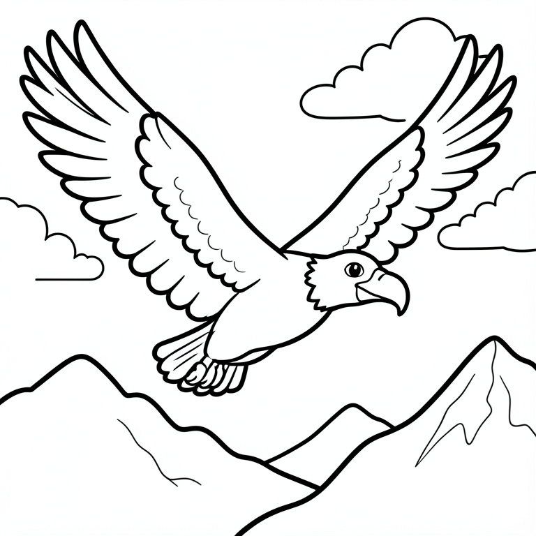 condor nas montanhas Página para colorir condor nas montanhas