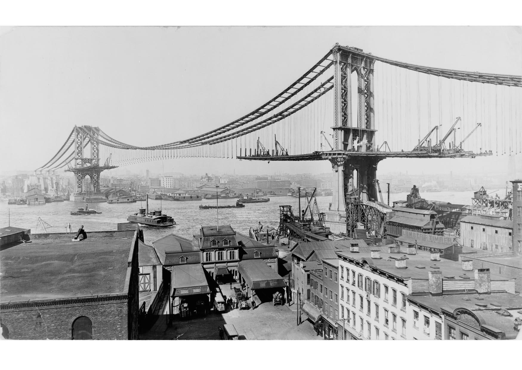 construA§A£o da ponte de manhattan em 1909 Foto construA§A£o da ponte de manhattan em 1909
