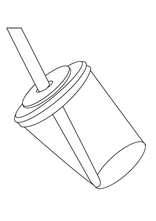 copo com canudo Página para colorir copo com canudo