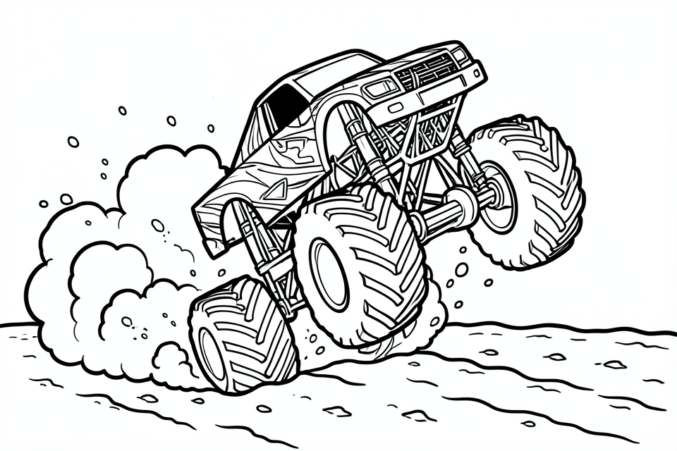 corrida de monster truck Página para colorir corrida de monster truck