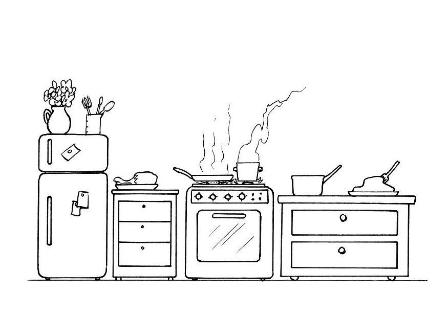 cozinha Página para colorir cozinha