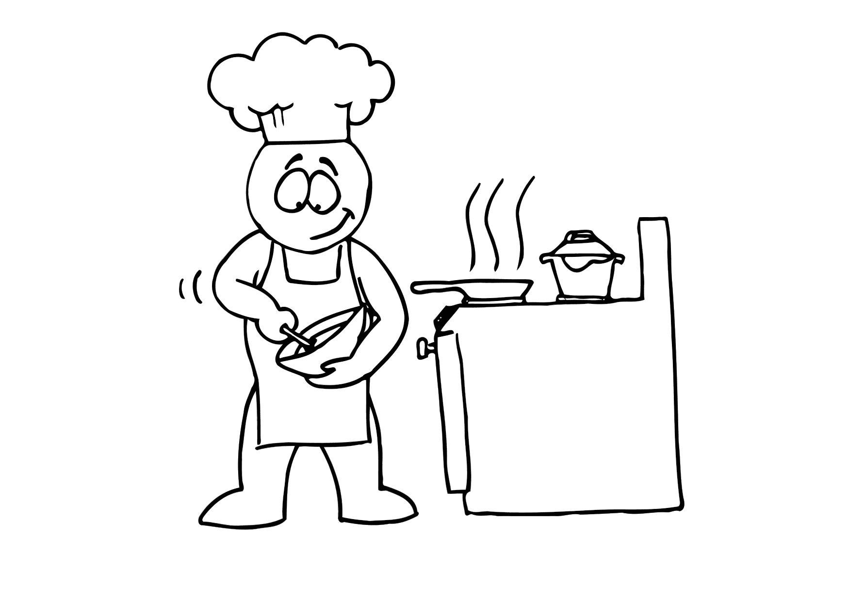cozinhar Página para colorir cozinhar