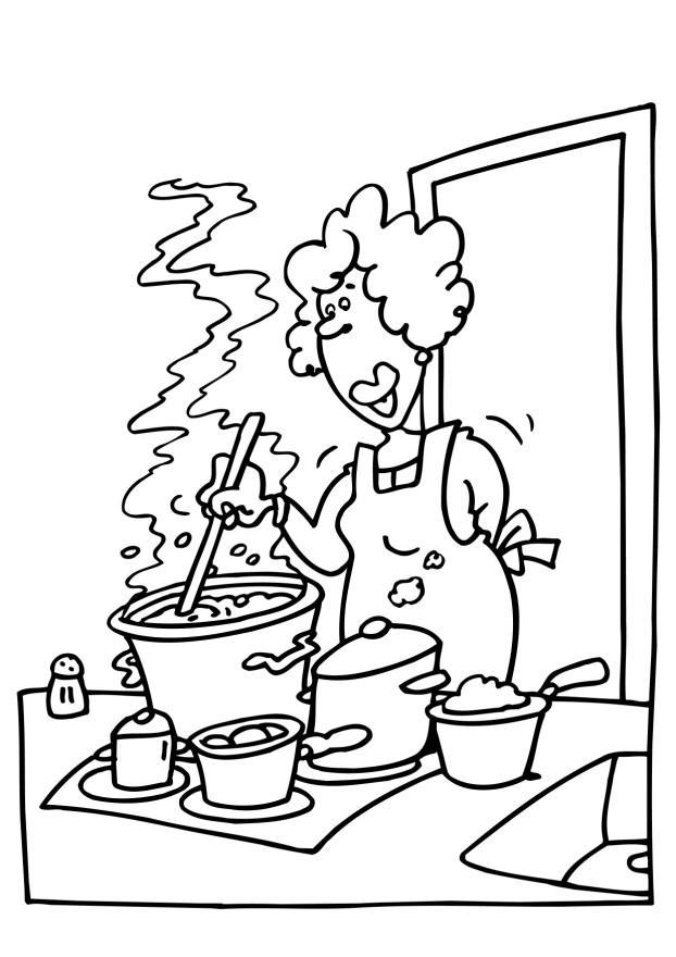 cozinhar Página para colorir cozinhar