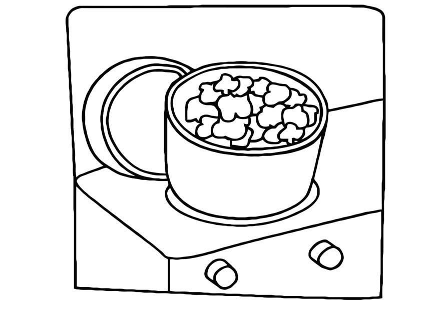 cozinhar - pipoca Página para colorir cozinhar - pipoca