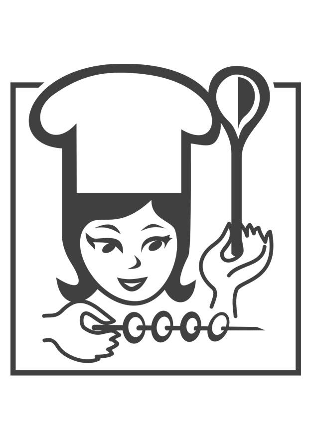 cozinheira Página para colorir cozinheira