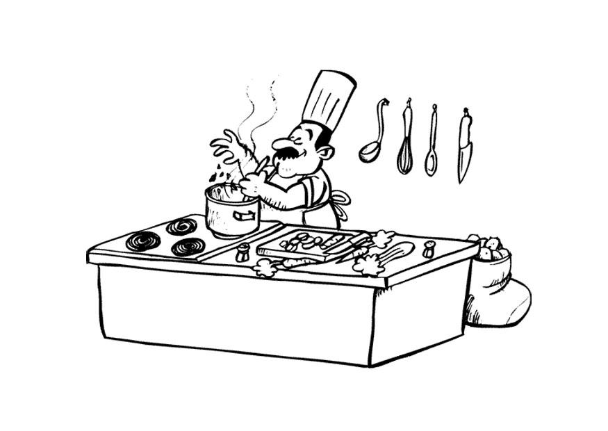 cozinheiro Página para colorir cozinheiro