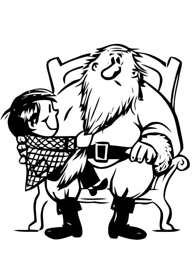 crianA§a com o papai noel Página para colorir crianA§a com o papai noel