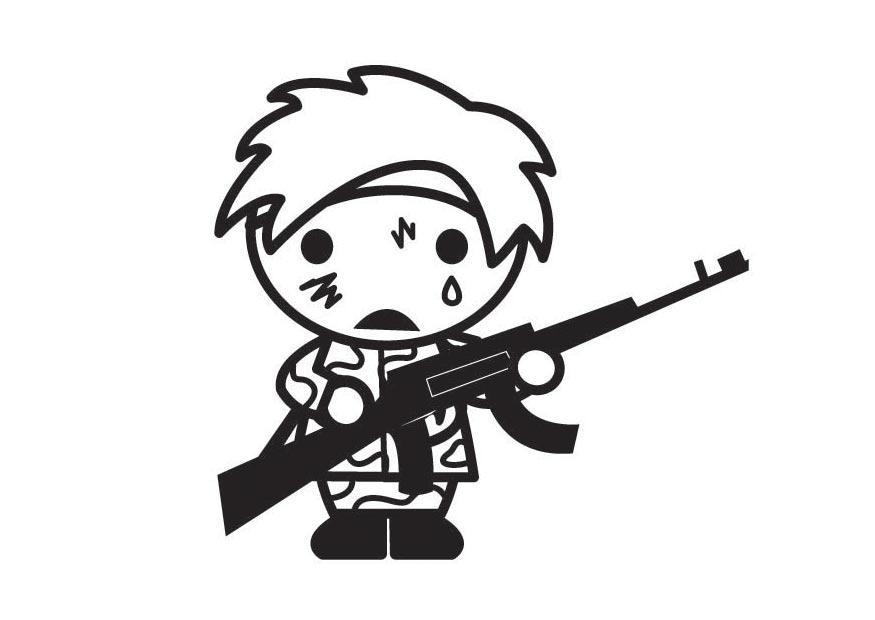 crianA§a soldado Página para colorir crianA§a soldado
