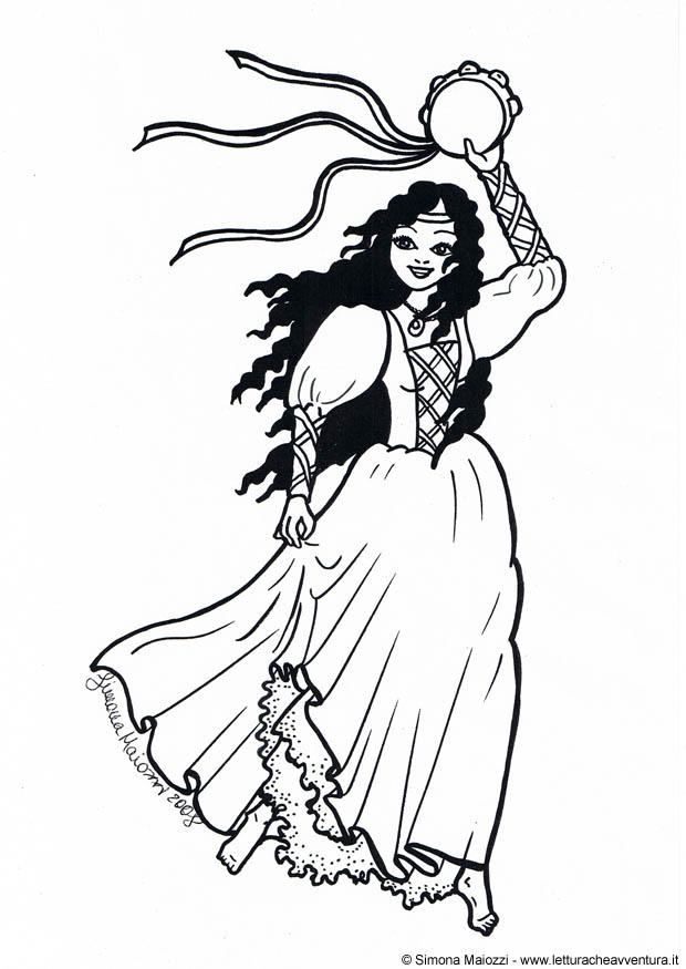 Página para colorir danA§arina 