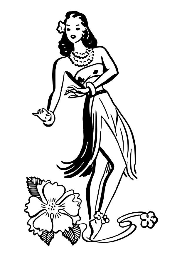 danA§arina de hula Página para colorir danA§arina de hula