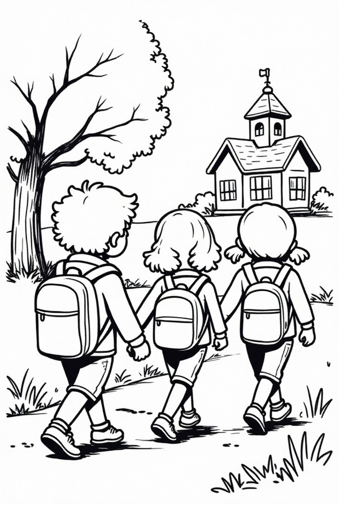 de volta A escola Página para colorir de volta A escola