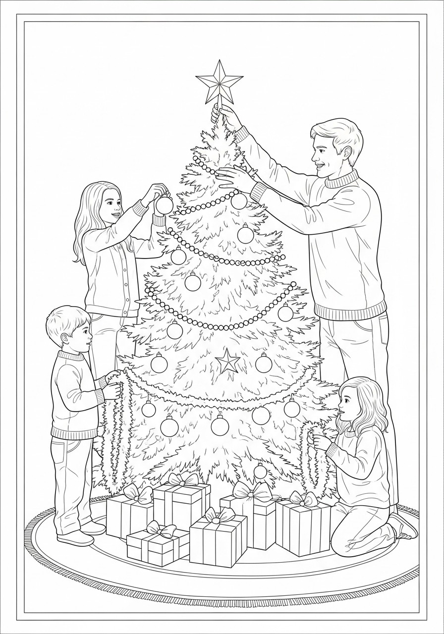 decorar a A¡rvore de natal Página para colorir decorar a A¡rvore de natal