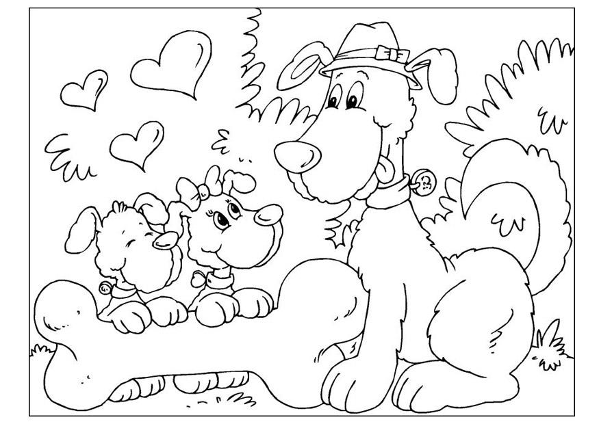 dia dos pais - cachorrinhos Página para colorir dia dos pais - cachorrinhos