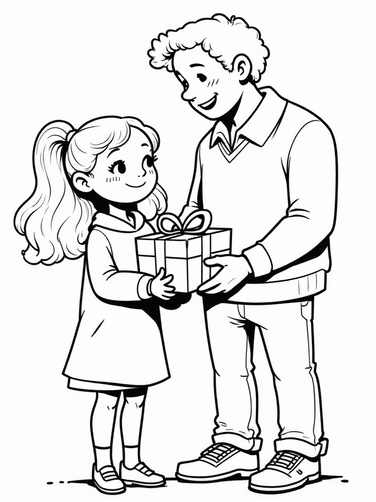 dia dos pais pai e filha Página para colorir dia dos pais pai e filha